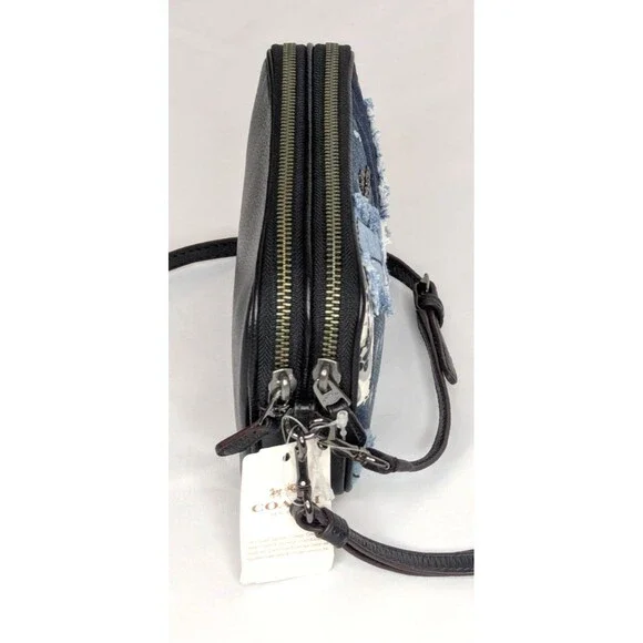 Coach Crossbody Clutch Bag In Canyon Quilt Denim Patchwork Leather NWT - Picture 5 of 8